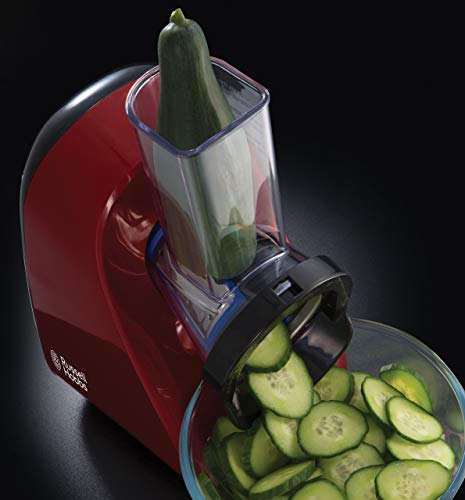 Russell Hobbs Slice & Go - Picadora (200 W, Accesorios Rallador y Cortador de verduras, Inox, Rojo) - ref. 22280-56