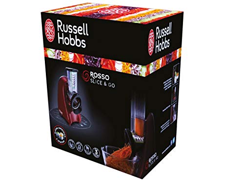 Russell Hobbs Slice & Go - Picadora (200 W, Accesorios Rallador y Cortador de verduras, Inox, Rojo) - ref. 22280-56