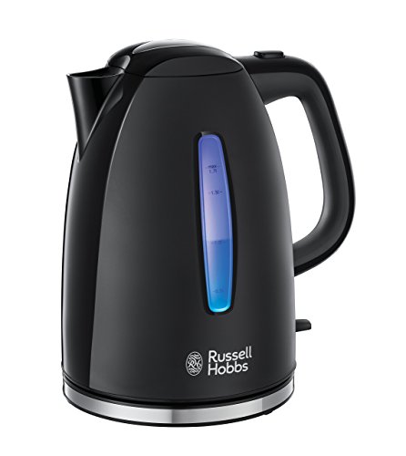 Russell Hobbs Textures - (Hervidor de Agua Eléctrico, 2400 W, 1.7 L, Plástico Alto Brillo, sin BPA, Negro) ref. 22591-70