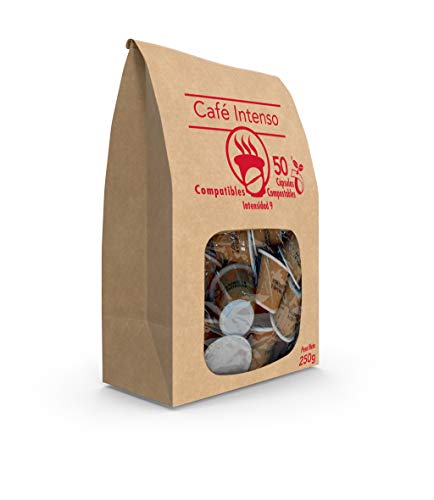 SABOREATE Y CAFE THE FLAVOUR SHOP - Cápsulas de Café Intenso - Compostables y Biodegradables - 50 unidades