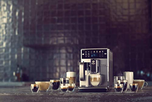 Saeco - Cafetera (Independiente, Máquina espresso, 1,8 L, Granos de café, De café molido, Molinillo integrado, Negro, Acero inoxidable)