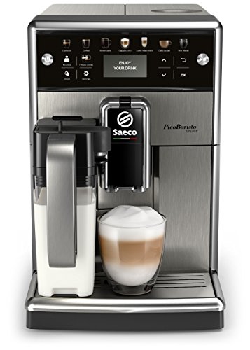 Saeco - Cafetera (Independiente, Máquina espresso, 1,8 L, Granos de café, De café molido, Molinillo integrado, Negro, Acero inoxidable)