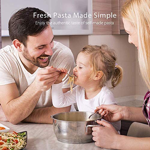 Sailnovo Máquina Pasta Fresca, Máquina de Cortador de Pasta de Acero Inoxidable, Máquina de Rodillos Para Casa Cocina Fabrica de Fideos Frescos de Masa Tagliatelle de Lasaña de Espaguetis