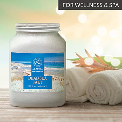 Sal del Mar Muerto 1000g - 100% Puro y Natural - 1Kg Sales del Mar Muerto - Mejor para un Buen Sueño - Alivio para el Estrés - Baño - Belleza - Relajante - Sales de Baño