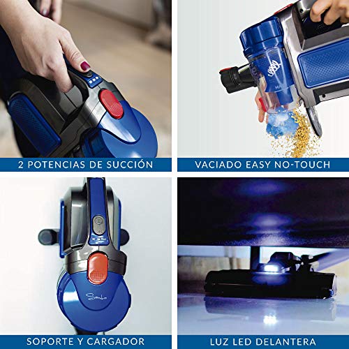 SAMBA Aspirador Vertical y de Mano Sin Cable Aspira Pro Unlimited Cleaning - Aspirador Escoba con Cepillo Motorizado Flexible 180º, Luz LED, 2 Niveles de Potencia, Boquilla Combinada, Soporte de pared