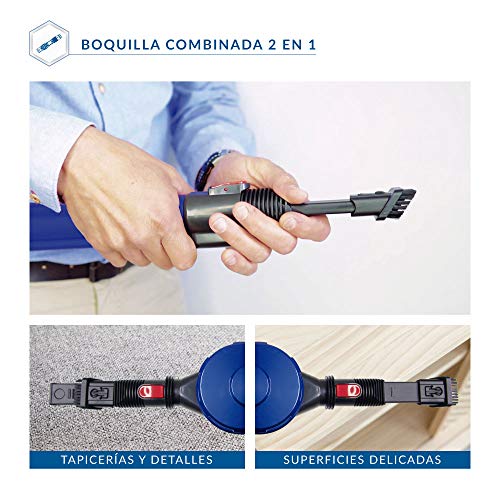 SAMBA Aspirador Vertical y de Mano Sin Cable Aspira Pro Unlimited Cleaning - Aspirador Escoba con Cepillo Motorizado Flexible 180º, Luz LED, 2 Niveles de Potencia, Boquilla Combinada, Soporte de pared