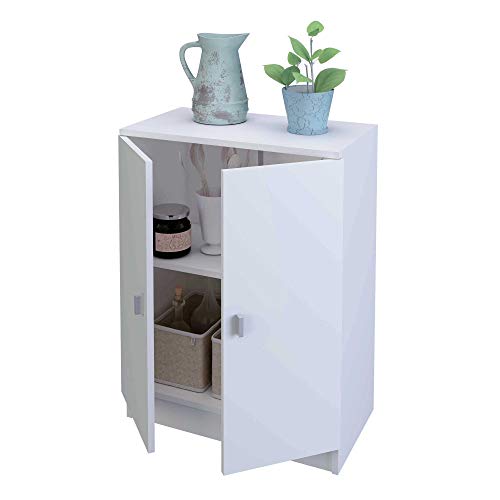 Samblo S9915 Senchi - Armario Bajo de Cocina con 2 Puertas, Blanco, 34 x 60 x 80 cm