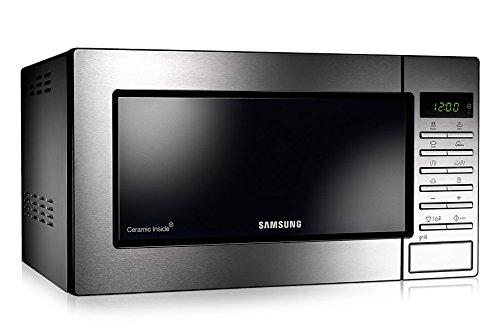 Samsung GE87M-X/Xec - Microondas con Grill, 800 W/ 1100 W, 23 Litros, Color Gris/ Acero Inoxidable