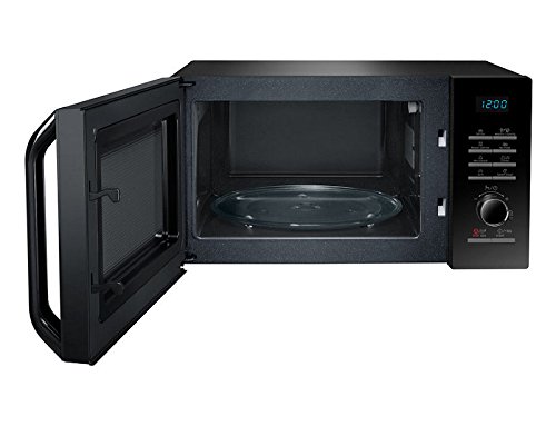 Samsung MG23H3125NK Microondas con Grill, 23 Litros de Capacidad, Interior Cerámico Enamel, Potencia 800W/1200W, con Sensor de Humedad y Limpieza Vapor Steam Clean, con Plato para Freír, Color Negro