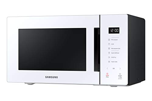 Samsung MG23T5018CW - Microondas con Grill 23L 800W, Blanco, Cerámica Enamel, Grill Fry y Stand by Eco