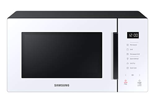 Samsung MG23T5018CW - Microondas con Grill 23L 800W, Blanco, Cerámica Enamel, Grill Fry y Stand by Eco