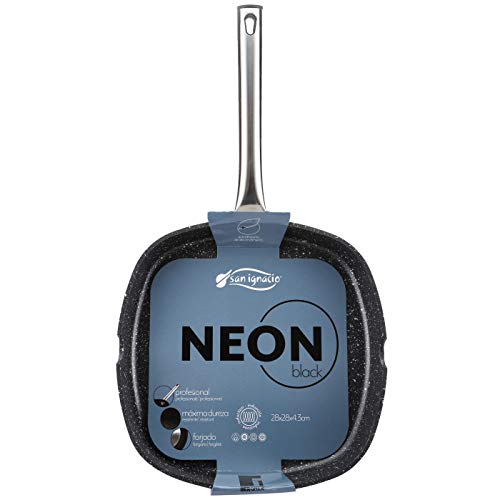 San Ignacio Neon Sarten Grill, Aluminio Forjado, Negro