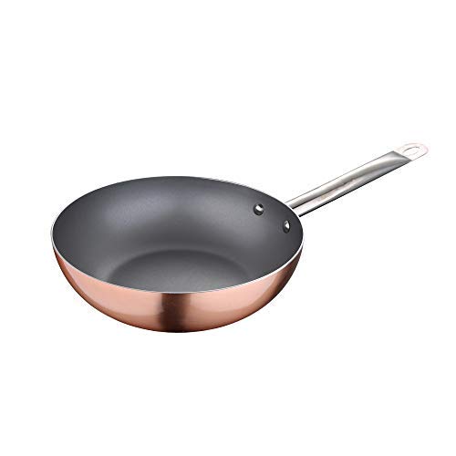 San Ignacio Q3192 Set 2 piezas: Sartenes-Wok 26 cm + Asador Grill 28x28 cm, aluminio prensado, aptas para inducción, Optimum plus-efecto cobre