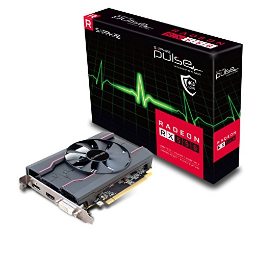 Sapphire Pulso AMD Radeon RX550 4 GB Memoria 128 bits, GDDR5, Displayport/HDMI/DL-DVI-D PCI Express Tarjeta Gráfica, Negro