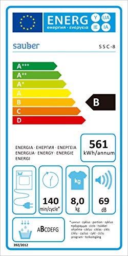 Sauber - Secadora de condensación SSC8 8 kg - B - INSTALACIÓN INCLUIDA
