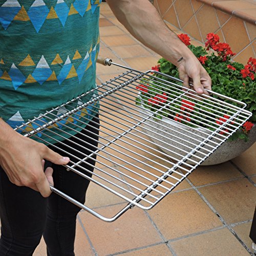 Sauvic 02726 Parrilla Barbacoa Extensible 70X40 Zinc, Acero, 73.50x62.50x3.00 cm