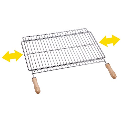 Sauvic 02815 Parrilla Barbacoa Extensible 60X40 18/8, Acero Inoxidable, 63.50x62.50x3.00 cm