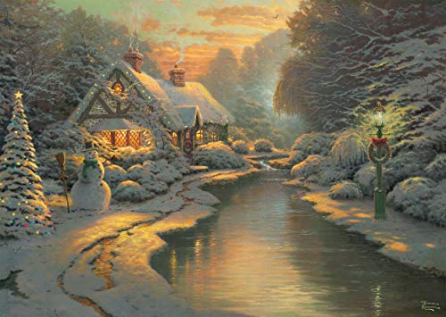 Schmidt Spiele- Thomas Kinkade - Puzzle (1000 Piezas), diseño de Navidad, Color carbón, 69,3x49,3cm (59492)