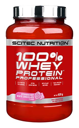 Scitec Nutrition 100% Whey Protein Professional Proteína Fresa, Chocolate Blanco 920 g