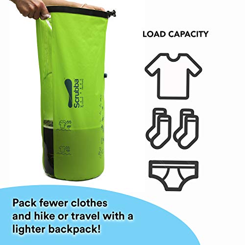 Scrubba Sistema de Lavado Portátil Bolsa de Lavado 2.0 - Bolsa Estanca Impermeable para Viajes Autocaravana Camping Senderismo - Sistema con Tabla de Lavar