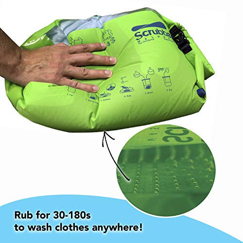 Scrubba Sistema de Lavado Portátil Bolsa de Lavado 2.0 - Bolsa Estanca Impermeable para Viajes Autocaravana Camping Senderismo - Sistema con Tabla de Lavar