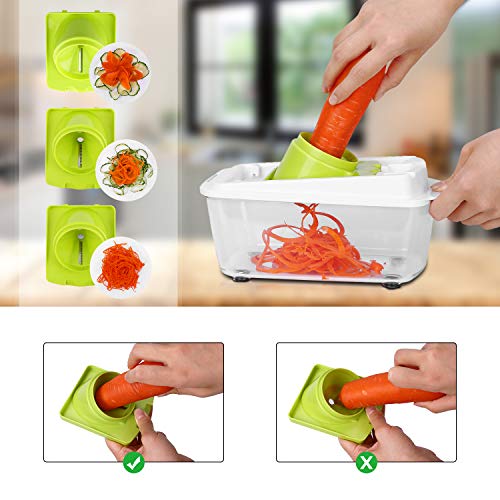 Sedhoom 23 Piezas Cortador de Verdura Mandolina de Verduras Multifuncional Mandolina de Cocina Slicer Espiral Rallador de Cuchillas Acero Inoxidable,Pelador