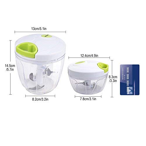 Sedhoom Cortador de Verduras Picadora de Verduras Manual,5 Cuchillas de Acero Inoxidable,1000ml,Picadora de Alimentos para Picar Verduras,Carne,Hierbas,Cebolla,Ajo,Ensalada