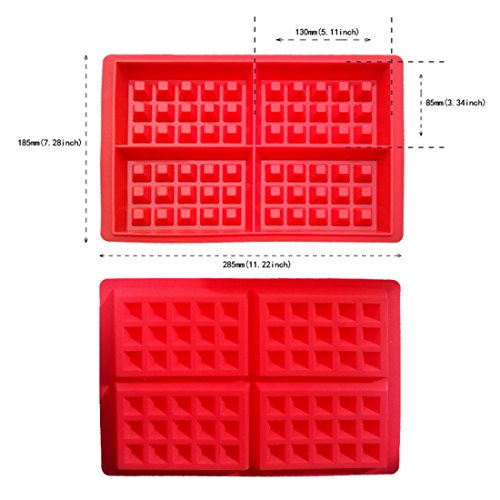 Seguridad 4-cavity molde gofres para tarta Chocolate sart¨¦n de silicona molde Herramientas de Cocina