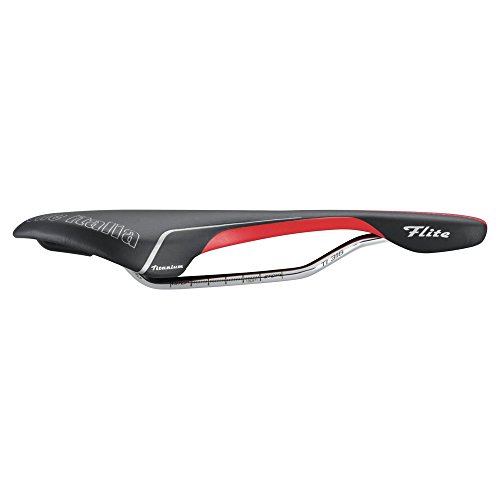 Selle Italia Flite Sillín, Hombre, Negro/Rojo, L1