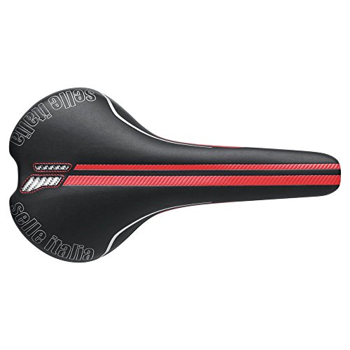 Selle Italia Flite Sillín, Hombre, Negro/Rojo, L1