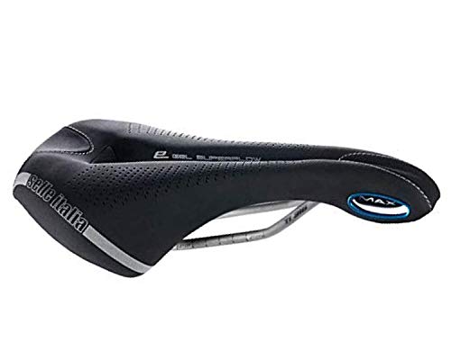 Selle Italia - Sillìn Bicicleta de Carretera MAX FLITE E-Bike Gel Superflow, Rail TI 316 Tubo Ø7, Sillìn Road Gran Turismo Fibra-tek, Comfort, Amortiguador