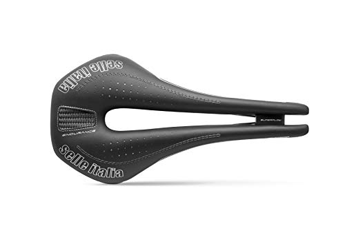 Selle Italia - Sillìn Bicicleta de Carretera Novus Endurance Superflow, Rail TI 316 Tubo Ø7, Sillìn Corto Road Perfomance Fibra-tek Ligero, Ultra Comfort Gel (L3)