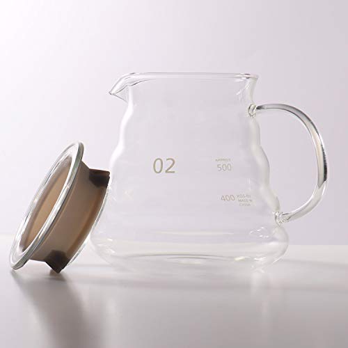 Servidor de café de vidrio V60, jarra de café de goteo, tetera de café para verter sobre café y té, 650 ml