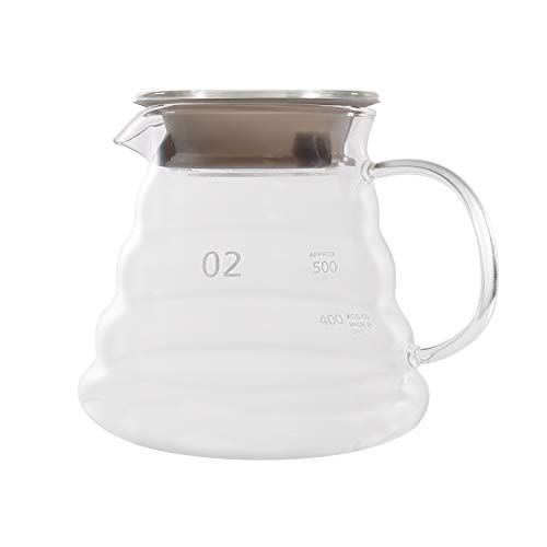 Servidor de café de vidrio V60, jarra de café de goteo, tetera de café para verter sobre café y té, 650 ml