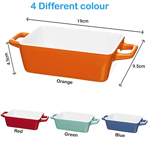 Set de 4 mini fuentes para horno, de la marca Invero, de colores, ideales para lasañas, pasteles, tapas y más