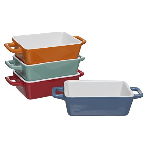 Set de 4 mini fuentes para horno, de la marca Invero, de colores, ideales para lasañas, pasteles, tapas y más