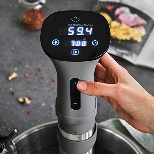 Set para cocinar al vacío con Sous Vide HENRY 1200W, Bolsa y Máquina al Vacío, Roner cocina a baja temperatura, Circulador de Inmersion precisión, Control de temperatura