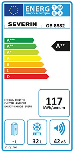 Severin GB 8882 - Mini-congelador, 32 l, 116.8 kWh/año, blanco