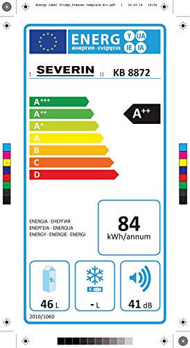 SEVERIN KB 8872, Nevera, Minibar, 46 L, Clase de eficiencia energética A++, Blanco