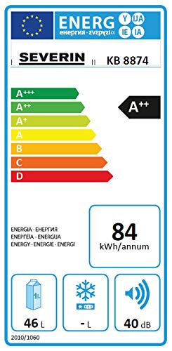 SEVERIN KB 8874, Nevera, Minibar, 46 L, Plateado