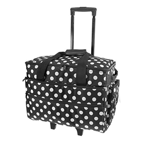 Sewing-Online Bolsa de Deporte Máquina de Coser de Abedul 51 x 38 x 28 cm Negro/Puntos Blancos