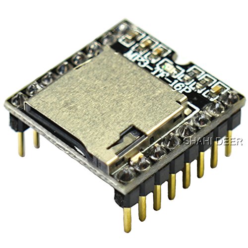 SHAHIDEER DFPlayer Mini MP3 Jugador del Módulo para Arduino Raspberry Pi Mini reproductor de mp3 DAC de 24 bits WAV WMA U-Disk