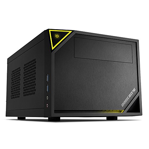 Sharkoon Shark Zone C10 - Caja de Ordenador, Pc Gaming, Mini-Itx, Negro, Amarillo