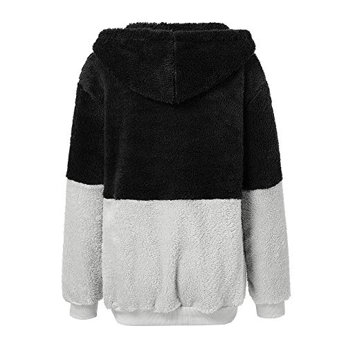 SHOBDW Liquidación Venta Mujer Sudadera con Capucha Suelta Tallas Grandes Jersey de Mujer Jersey otoño Invierno Manga Larga Remata Abrigo cálido (M, S-Negro)