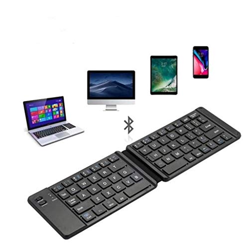 SHTST Bluetooth Plegable Plegable Teclado inalámbrico Teclado portátil, de tamaño Completo Teclado Plegable Ultra-Delgada Recargable y Universal for teléfonos móviles y Tablets ultradelgadas