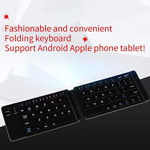 SHTST Bluetooth Plegable Plegable Teclado inalámbrico Teclado portátil, de tamaño Completo Teclado Plegable Ultra-Delgada Recargable y Universal for teléfonos móviles y Tablets ultradelgadas