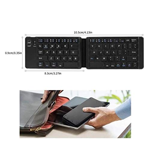 SHTST Bluetooth Plegable Plegable Teclado inalámbrico Teclado portátil, de tamaño Completo Teclado Plegable Ultra-Delgada Recargable y Universal for teléfonos móviles y Tablets ultradelgadas