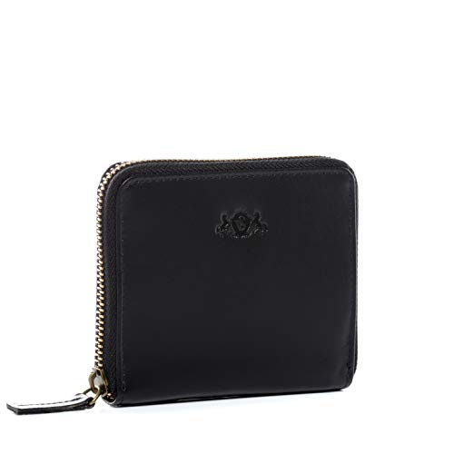 SID & VAIN® Cartera Hannah Portamonedas Monedero Mujer Piel Negro