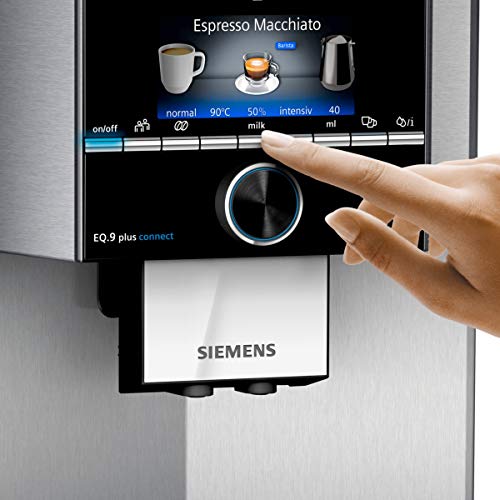 Siemens EQ.9 plus connect s500 Independiente - Cafetera (Independiente, Cafetera de filtro, 2,3 L, Molinillo integrado, 1500 W, Negro, Acero inoxidable)