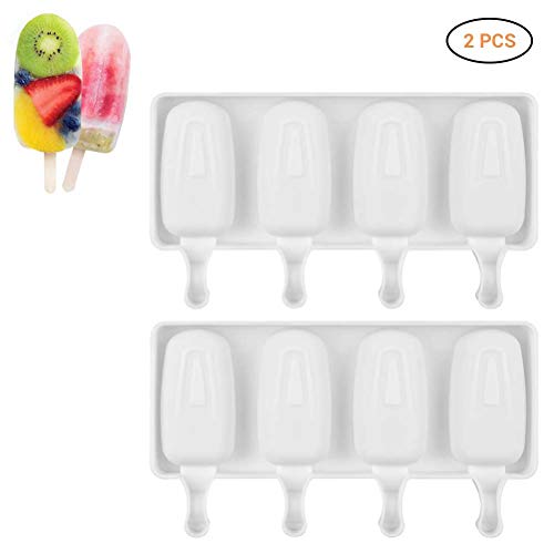 Silicone Easy Cream Mini Ice Cream Bar Mold Set,BPA Free Trays,8-Cavity